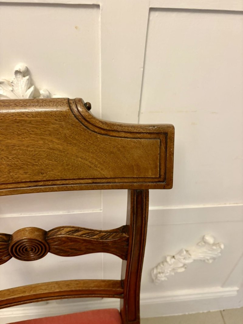 Antique Regency Set of 12 Mahogany Dining Chairs Including 2 Carvers - Image 14